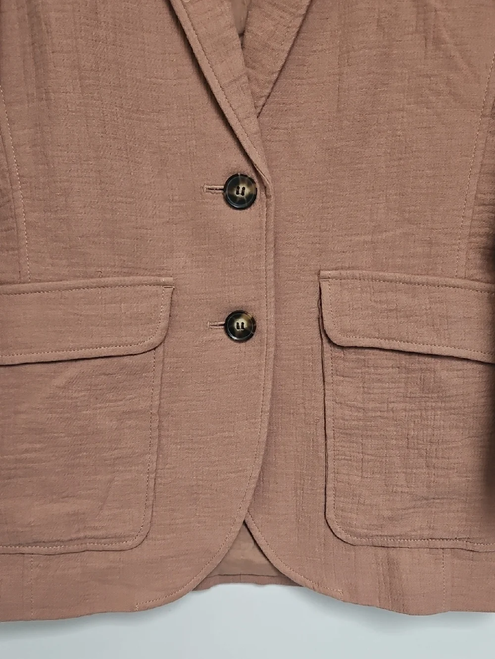 Madewell Cotton-Linen Oversized Relaxed Larsen Blazer in Faded Earth Sz XS - M - Picture 6 of 12